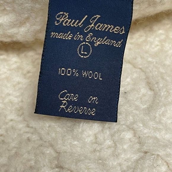 Paul James Vintage Womens 100% Wool Chunky Cable Knit Sweater Size L Fisherman - Picture 8 of 15